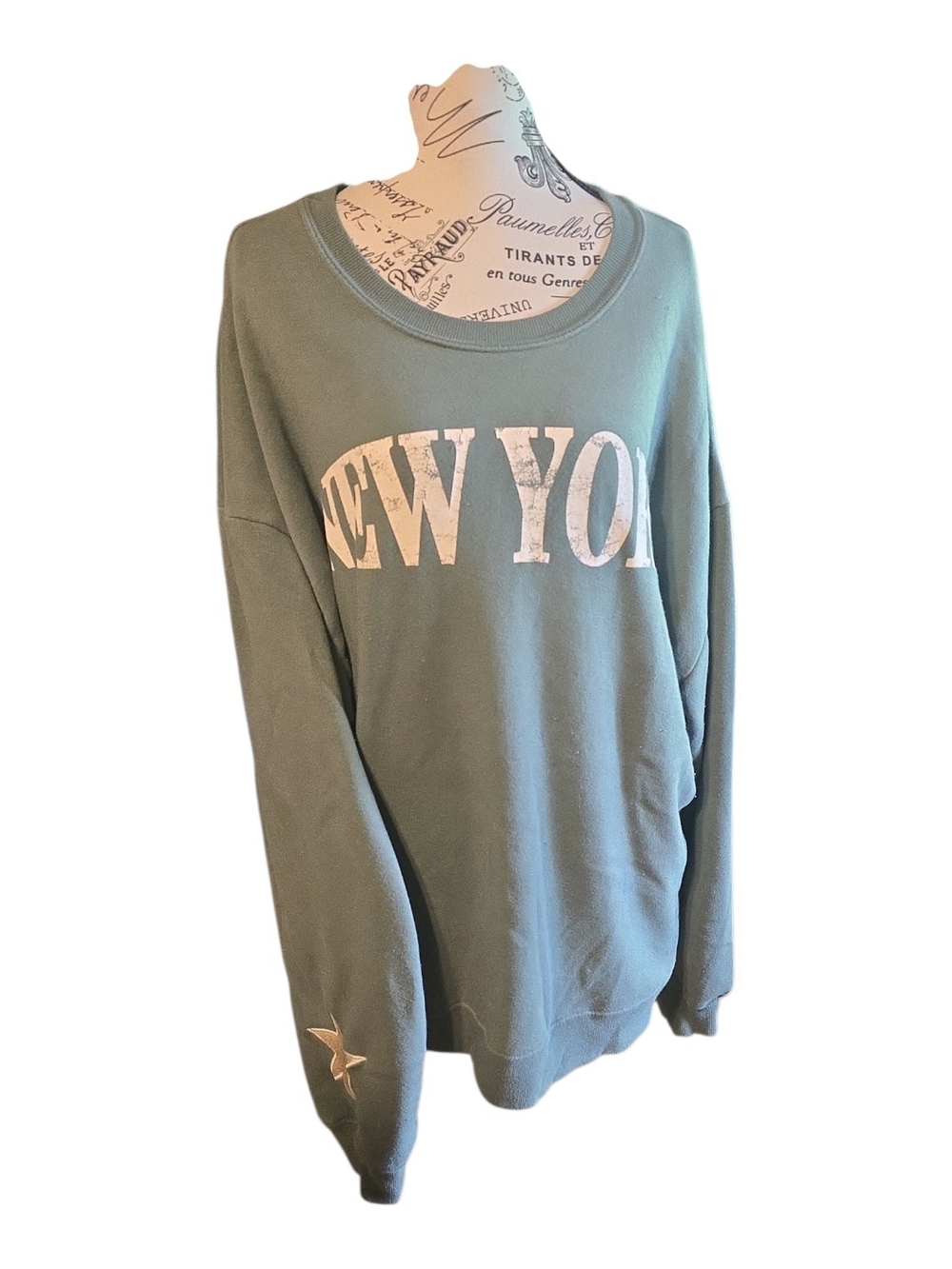 Grayson Threads Sage Green "NEW YORK" Sweatshirt